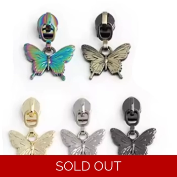 COMING SOON - Zipper Pull #5 for Nylon Zipper - Butterfly - Pack of 2